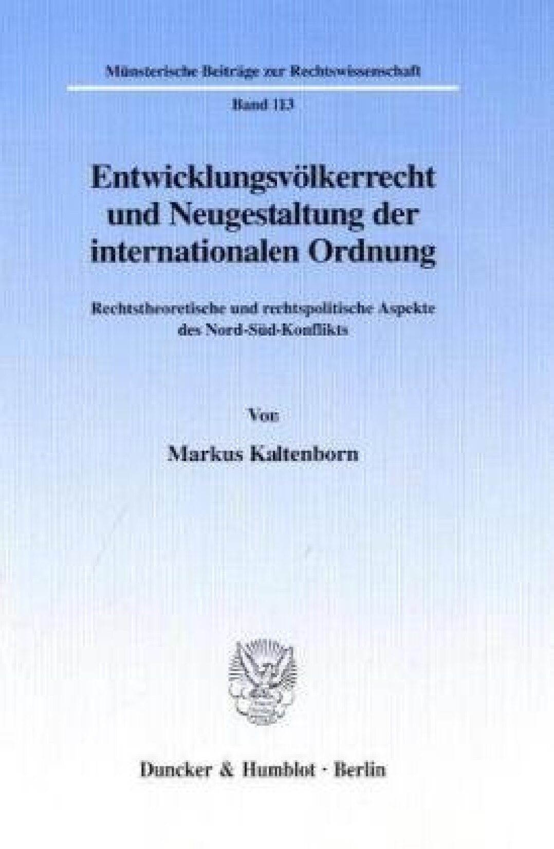 Münsterische Beitrage zur Rechtswissenschaft